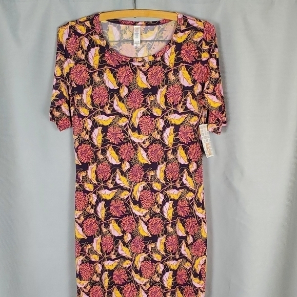 NWT Lularoe Julia, overall purple/pink/yellow floral pattern, size XS - Picture 1 of 7